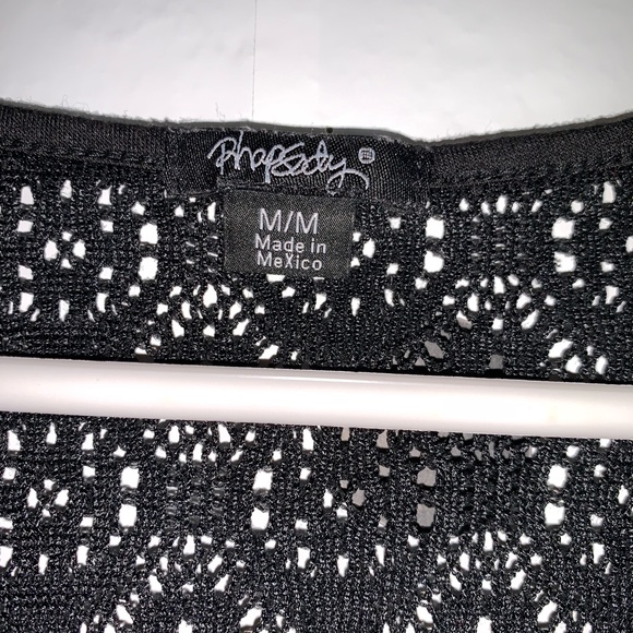 🌈5/$25🌈 EUC Rhapsody black lace see thru top M - Picture 5 of 7
